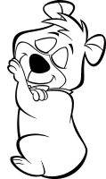A coloring page of yogi bear